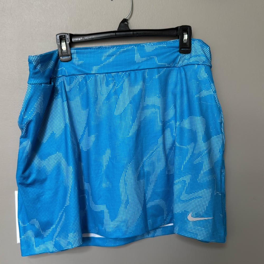 Nike Dri Fit Skort Skirt Womens Size XL Tennis Golf Blue White w/dots